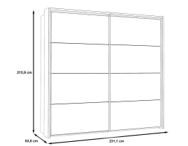 RICCIANO ALB Dulap 2 uși glisante 231 cm-thumb-11