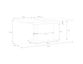 VODOL Стол Раздвижной 160/200 x 90 x 75 cm-thumb-7