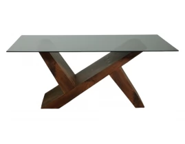 Masa SD2751T Smoking Glass/Dark Brown 180 x 90 x 75 cm