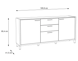 FREETOWN Comodă 2 uși 3 sertare-thumb-4
