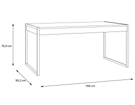 HIGH ROCK Masă 166 X 90 X 77 Cm-thumb-6