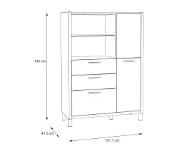 FREETOWN Vitrină 2 Uși Cabinet-thumb-6