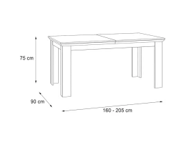 ENCANTO Стол Раздвижной 160/206 x 90 x 75 cm-thumb-4