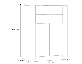CALPE Comodă 2 uși 2 sertare -thumb-6