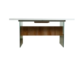 Стол SD2762T White Clear Glass+Gherry 160 x 80 x 75 cm-thumb-6