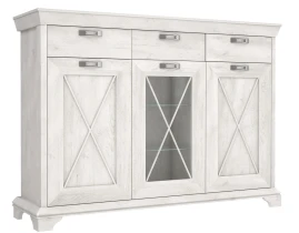 KASHMIR Comodă 3 uși 3 sertare Vitrină-thumb-3