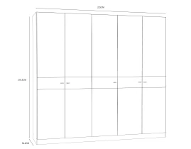 HOYVIK Dulap 5 uși 225 cm-thumb-6