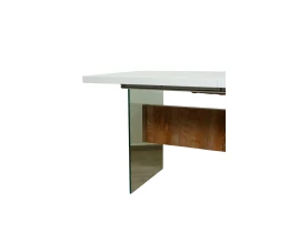 Стол SD2762T White Clear Glass+Gherry 160 x 80 x 75 cm-thumb-2