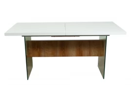 Masa SD2762T White Clear Glass+Gherry 160 x 80 x 75 cm