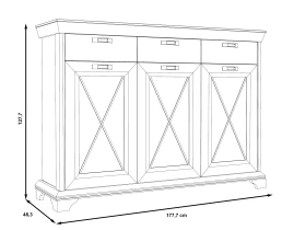 KASHMIR Comodă 3 uși 3 sertare Vitrină-thumb-5