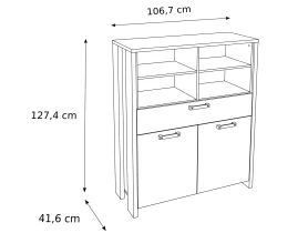 CLIF Comodă 2 uși 1 sertar-thumb-6