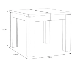 TRASS Masa Extensibilă 90/180 X 90 X 75 Cm-thumb-6