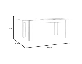 CANNE Masa Extensinbilă 160/206.6 x 90 x 75 cm-thumb-7